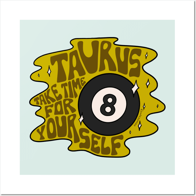 Taurus Magic 8 Ball Wall Art by Doodle by Meg